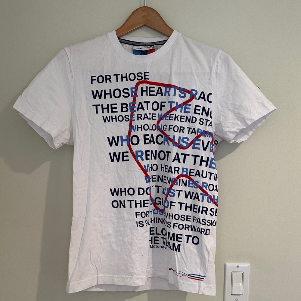 BMW Motorsport White Graphic Men's Shirt.